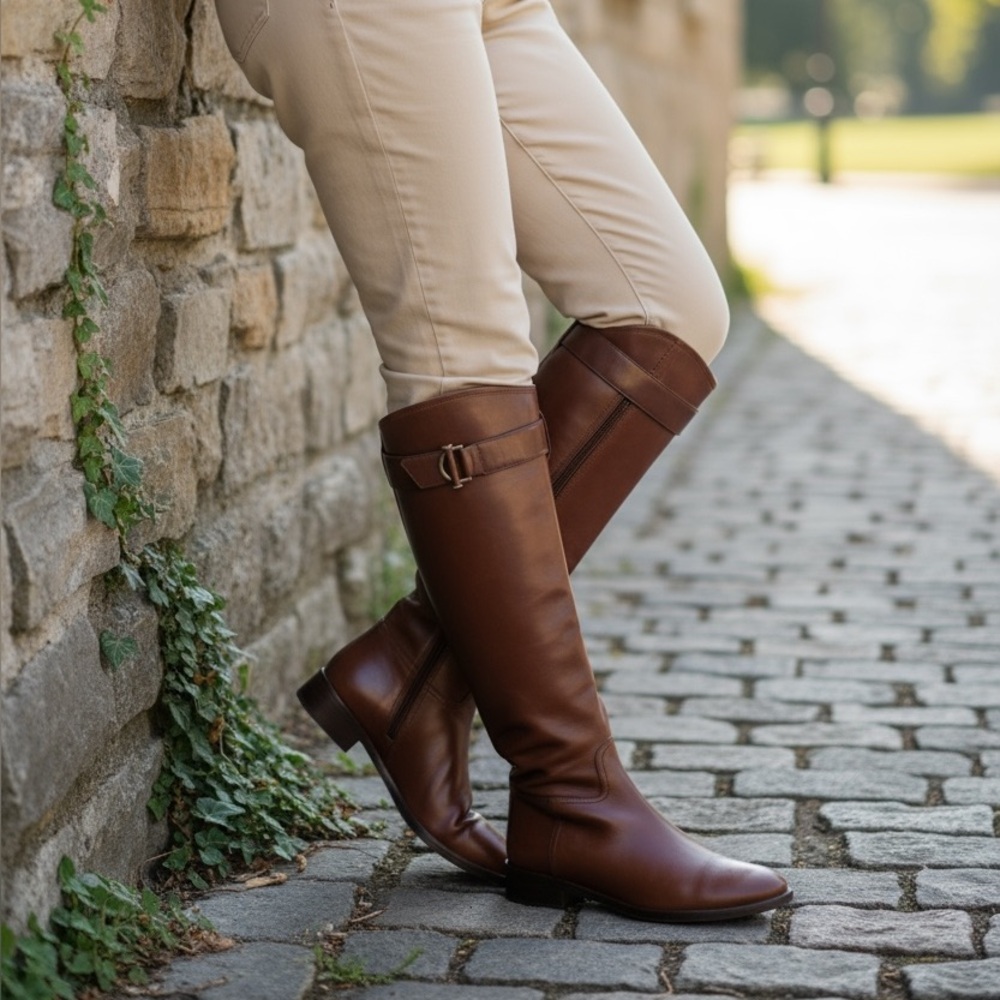 Tory Burch Brown Leather Riding Boots size 10 🎁EUC